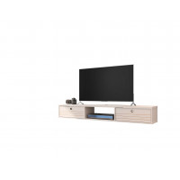 Manhattan Comfort 220BMC1 Liberty 62.99 Mid-Century Modern Floating Entertainment Center with 3 Shelves in Off White